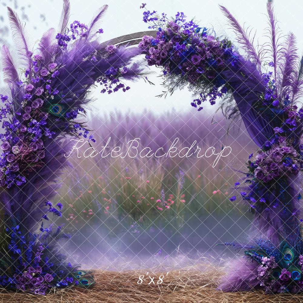 Kate Hochzeit Bogen Blumen Lila Hintergrund Entworfen von Emetselch - Kate Backdrop.de