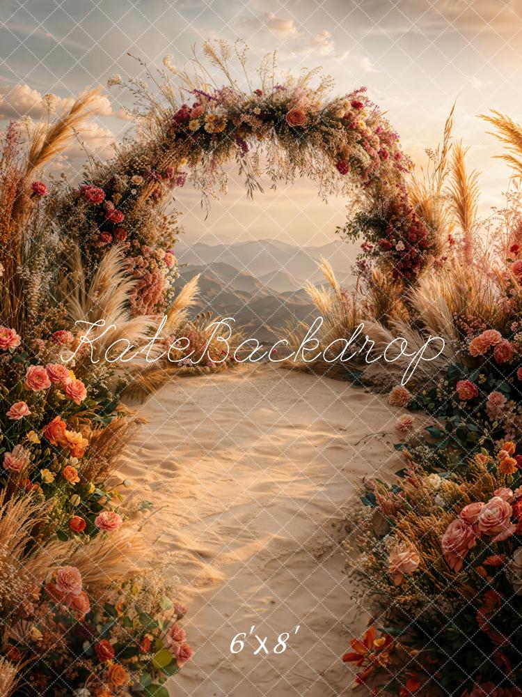 Kate Herbst Hochzeit Blumen Bogen Boho Hintergrund Entworfen von Emetselch
