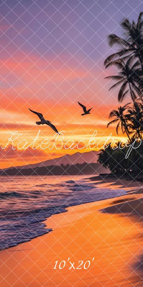 Kate Sommer Strand Palmen Sonnenuntergang Hintergrund Entworfen von Emetselch - Kate Backdrop.de