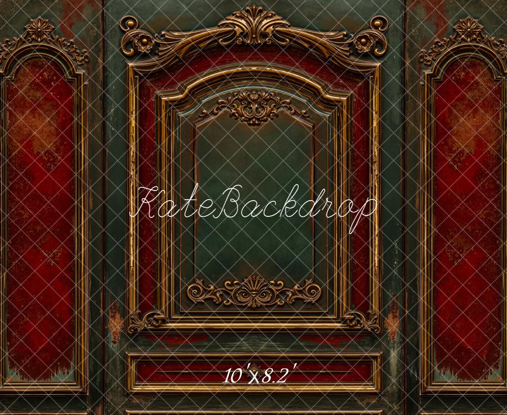 Kate Vintage Prunkrahmen Rot Grün Hintergrund Entworfen von Emetselch - Kate Backdrop.de