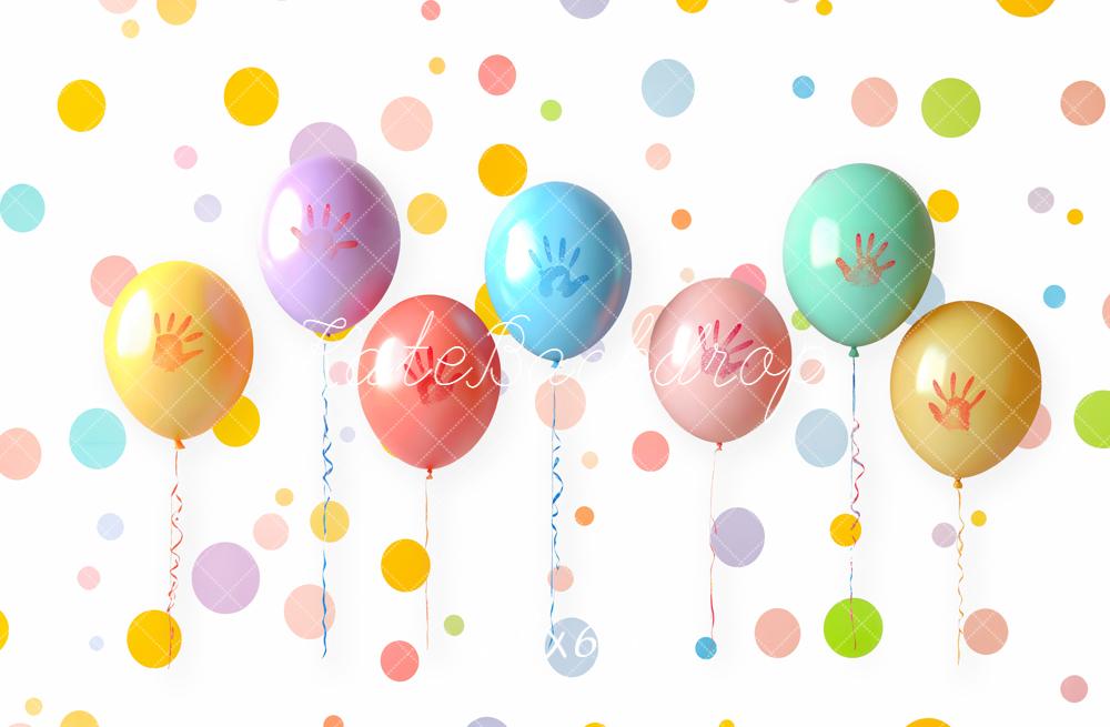 Kate Kinder Luftballons Bunt Hintergrund Entworfen von Emetselch - Kate Backdrop.de