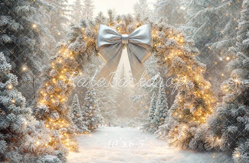 Kate Weihnachten Winterwald Bogen Lichter Hintergrund Entworfen von Emetselch - Kate Backdrop.de
