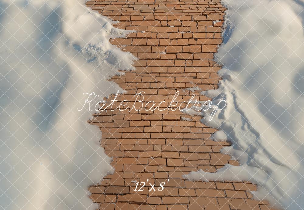 Kate Winter Schnee Ziegelweg Hintergrund Entworfen von Kate Image - Kate Backdrop.de