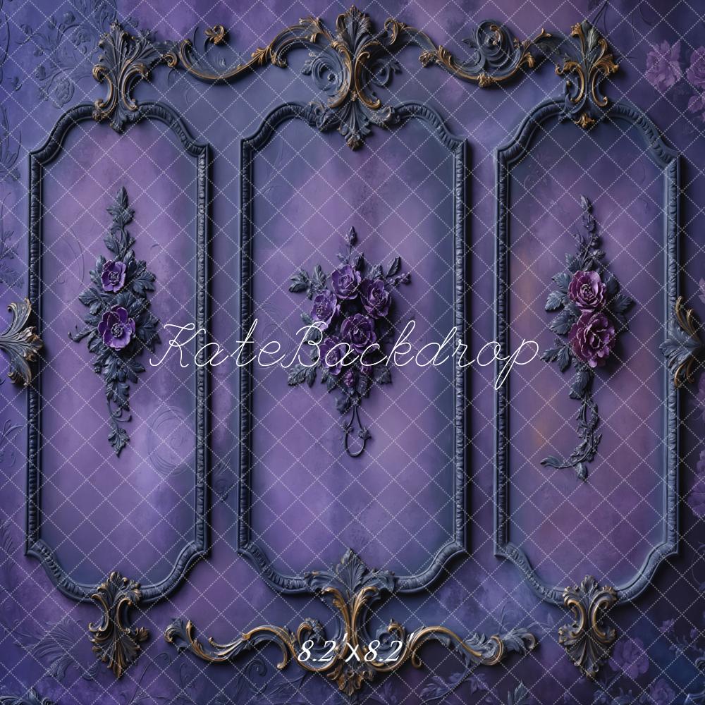 Kate Vintage Rahmen Blumen Lila Hintergrund Entworfen von Chain - Kate Backdrop.de