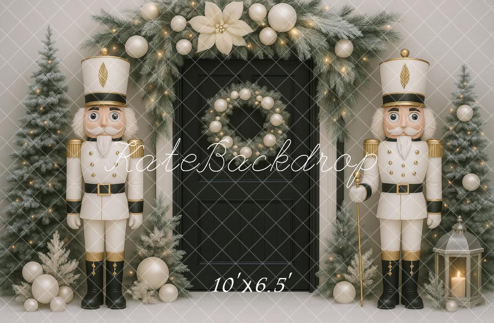Kate Weihnachten Nussknacker Tannen Elegant Hintergrund Entworfen von Ashley Paul - Kate Backdrop.de