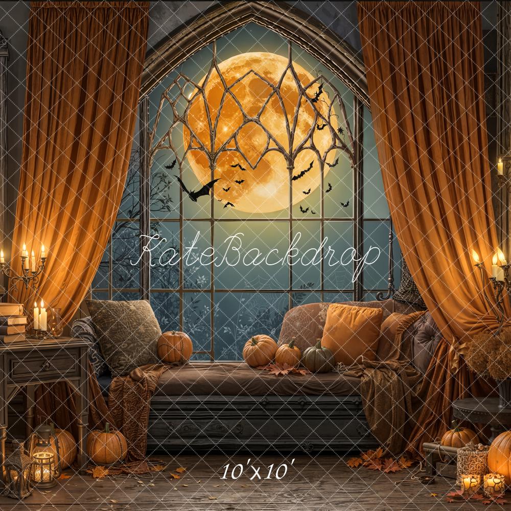 Kate Halloween Kürbisse Mond Vintage Hintergrund Entworfen von Emetselch - Kate Backdrop.de
