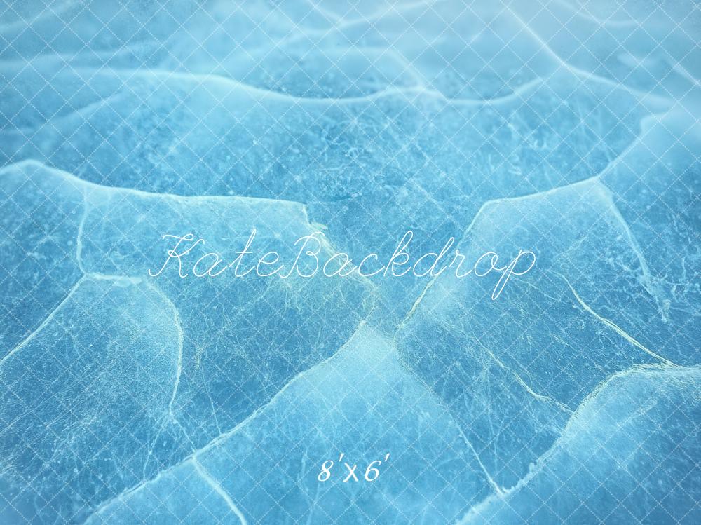 Kate Winter Eis Oberfläche Blau Fleece Hintergrund Entworfen von Kate Image