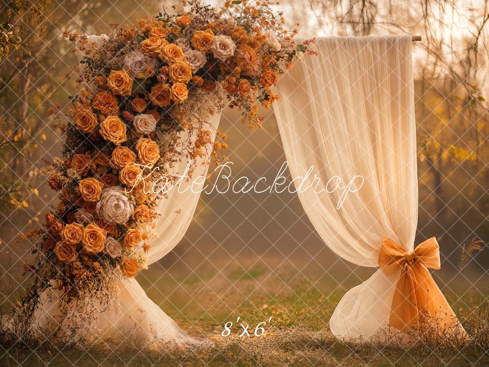 Kate Herbst Hochzeit Blumen Vorhang Hintergrund Entworfen von Emetselch - Kate Backdrop.de