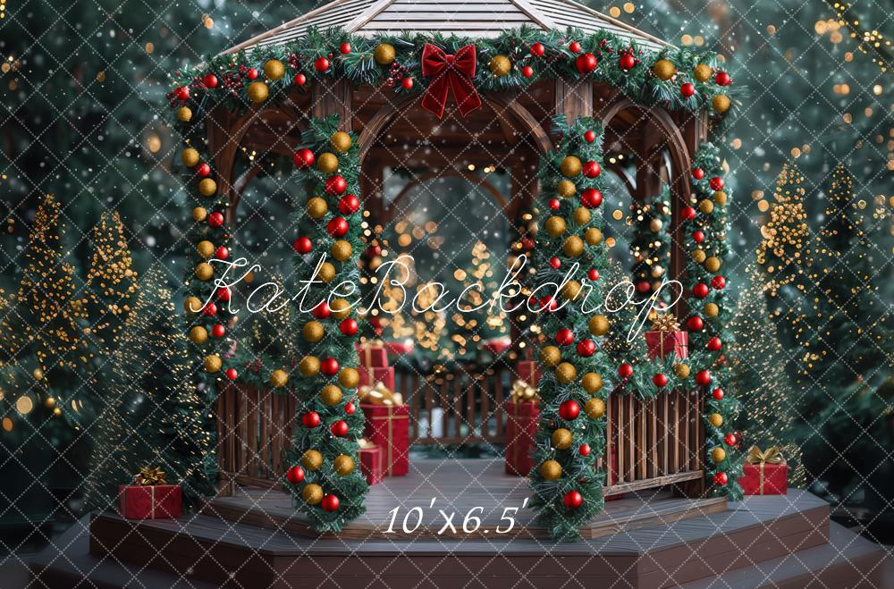Kate Weihnachten Pavillon Girlanden Geschenkboxen Hintergrund Entworfen von Mini MakeBelieve - Kate Backdrop.de