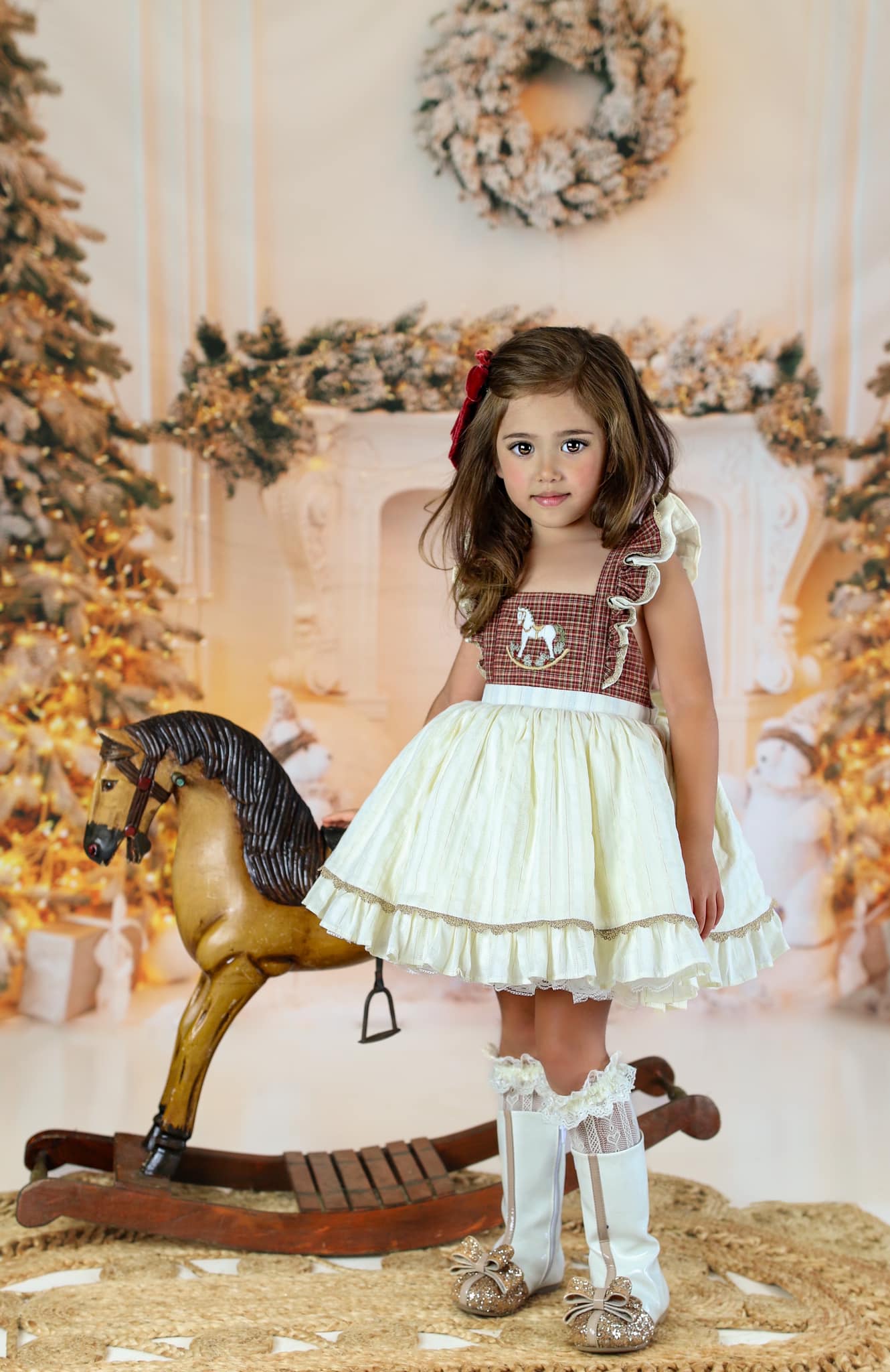 Kate Weihnachten weißer Kaminhintergrund für Fotografie