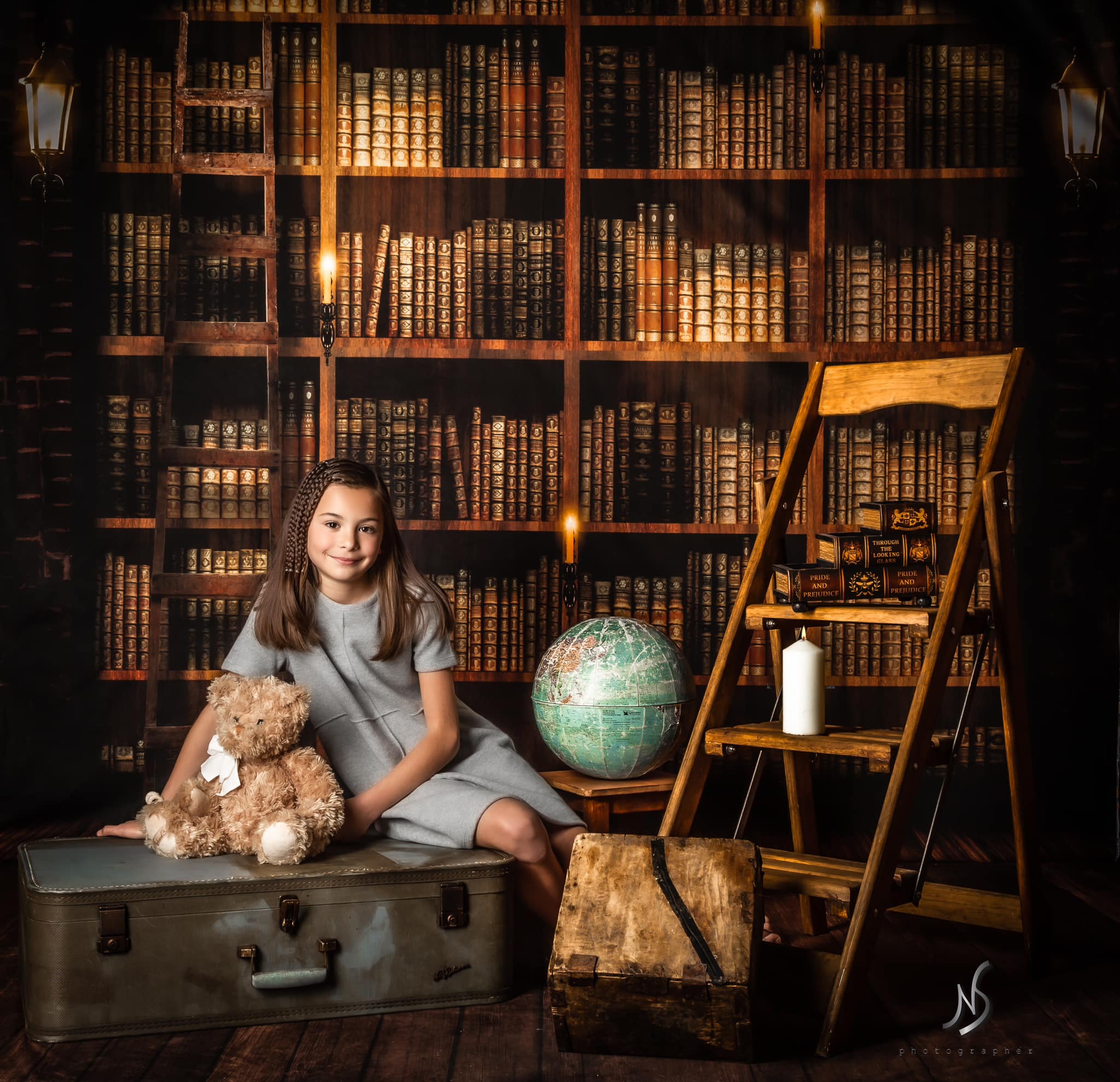 Kate Bücherregal Hintergrund Buch Bibliothek Schule für Fotografie - Kate Backdrop.de