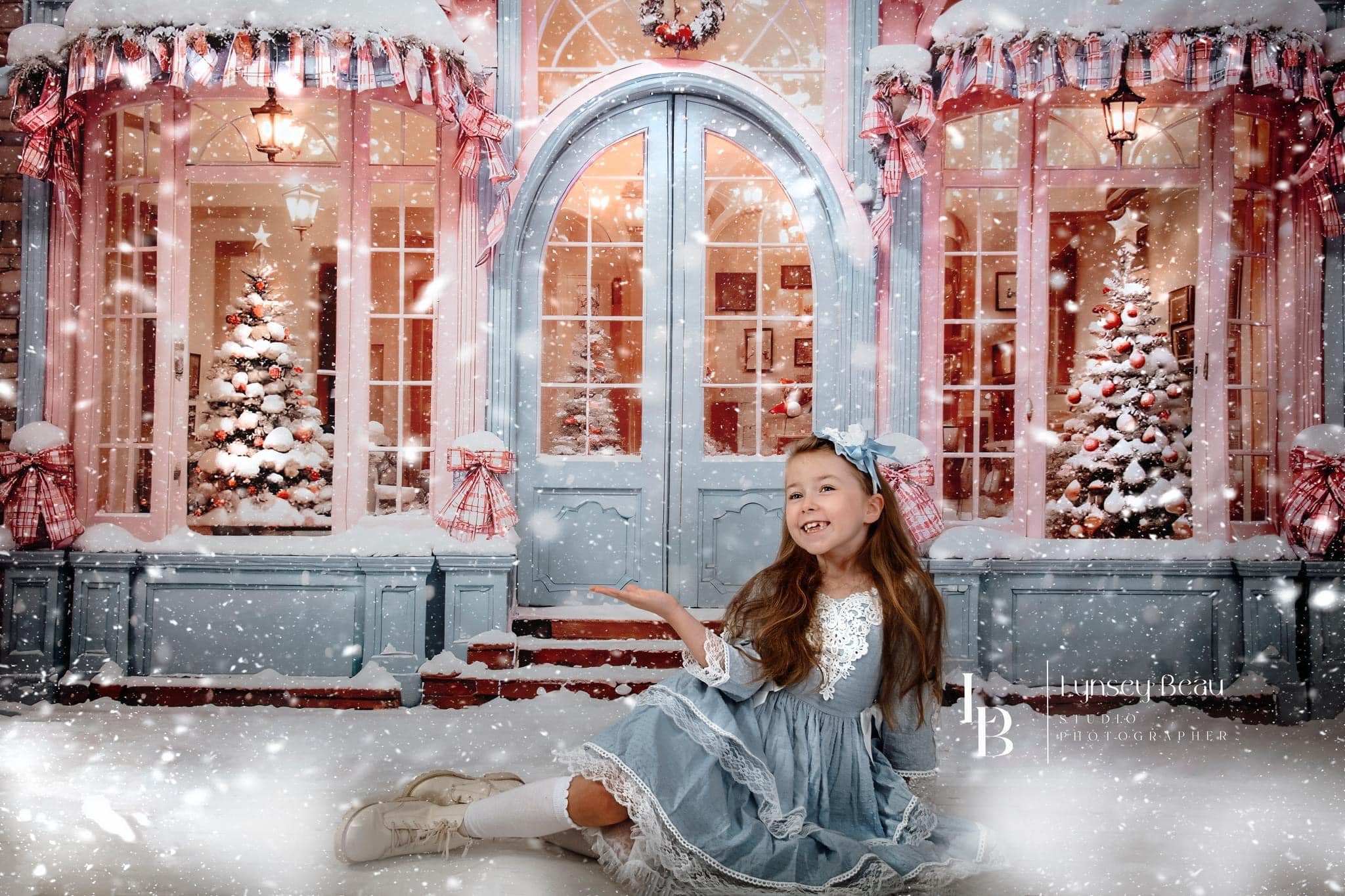 Kate Rosa Weihnachten speichern Schnee Hintergrund für die Fotografie