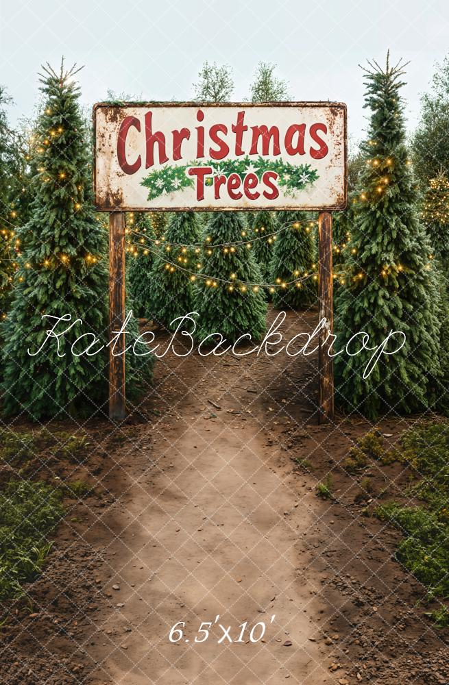 Kate Weihnachten Tannenbäume Lichter Natur Hintergrund Entworfen von Emetselch - Kate Backdrop.de