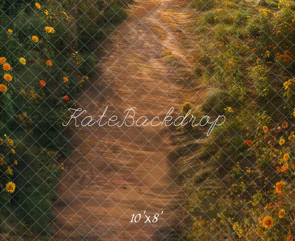 Kate Sommer Blumenweg Malerisch Fleece Hintergrund Entworfen von Kate Image - Kate Backdrop.de