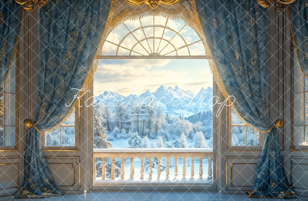 Kate Winter Palast Fenster Balkon Blau Hintergrund Entworfen von Emetselch
