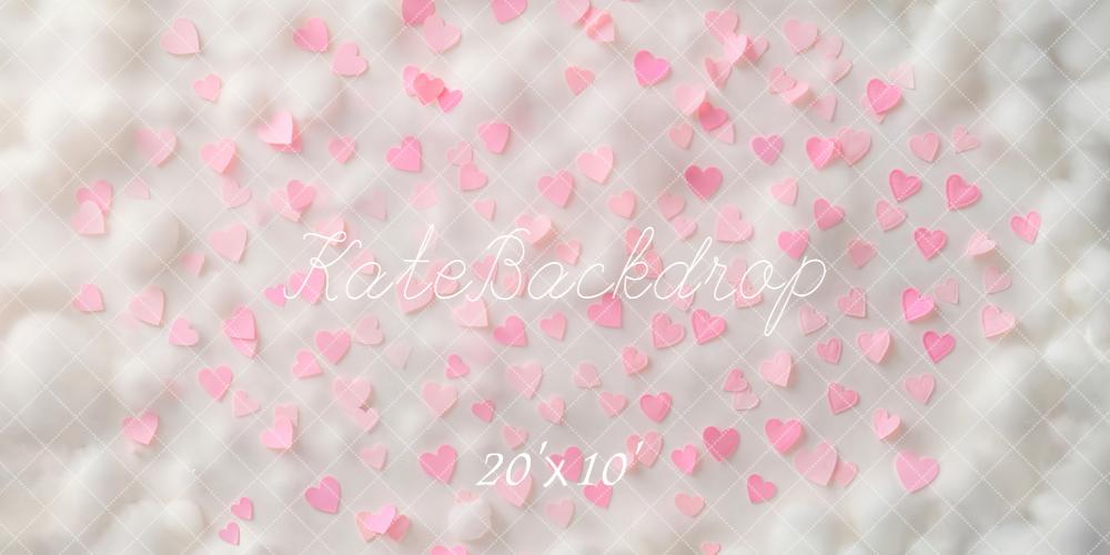Kate Valentinstag Rosa Herzen Pastell Hintergrund Entworfen von Kate Image