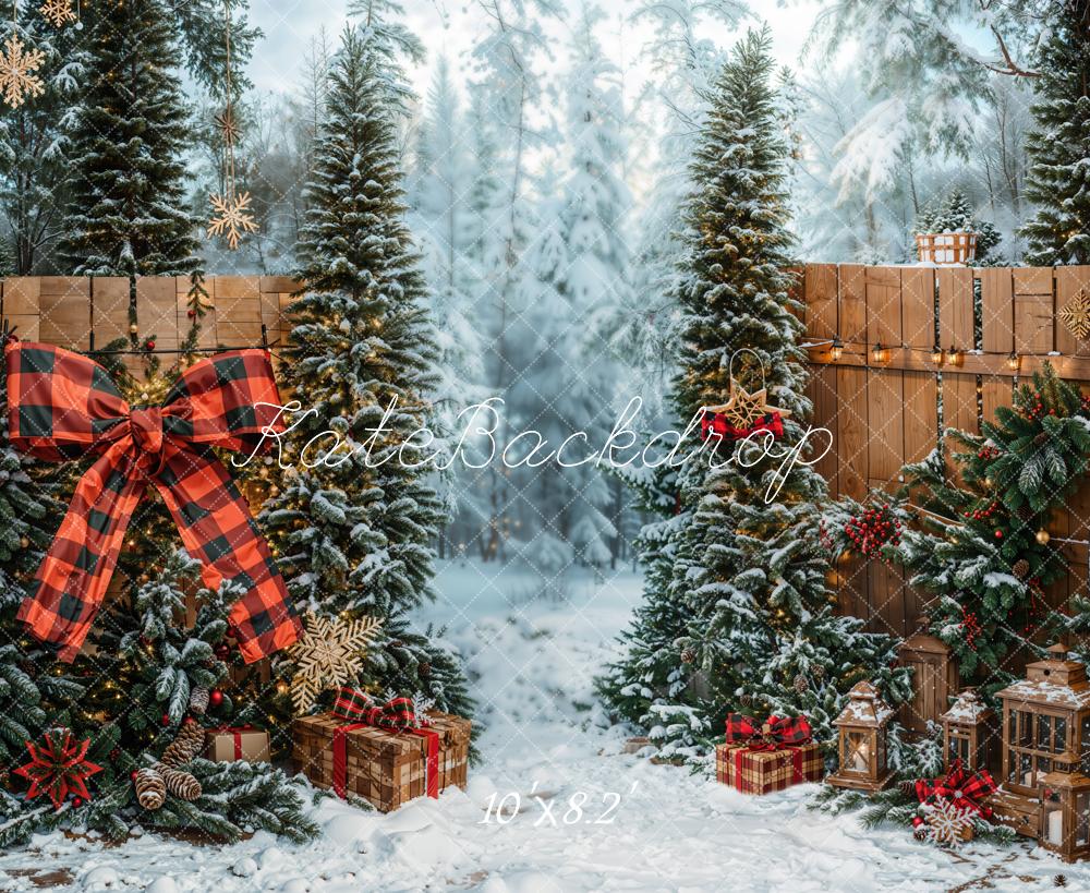 Kate Weihnachten Tannenbaum Geschenke Braun Hintergrund Entworfen von Emetselch - Kate Backdrop.de