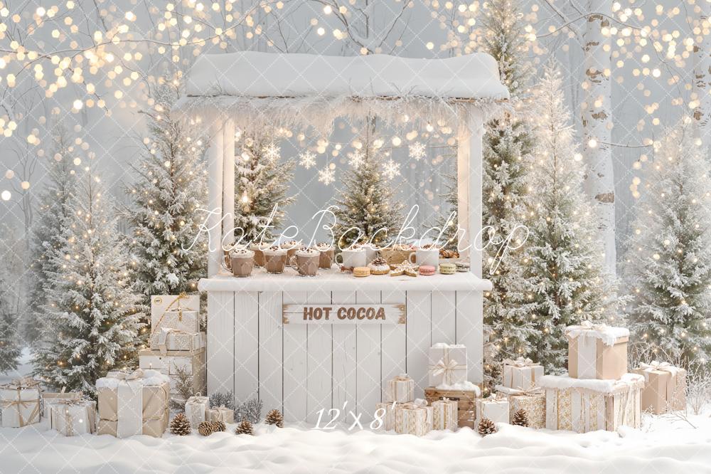 Kate Weihnachten Heiße Schokolade Stand Schnee Hintergrund Entworfen von Emetselch