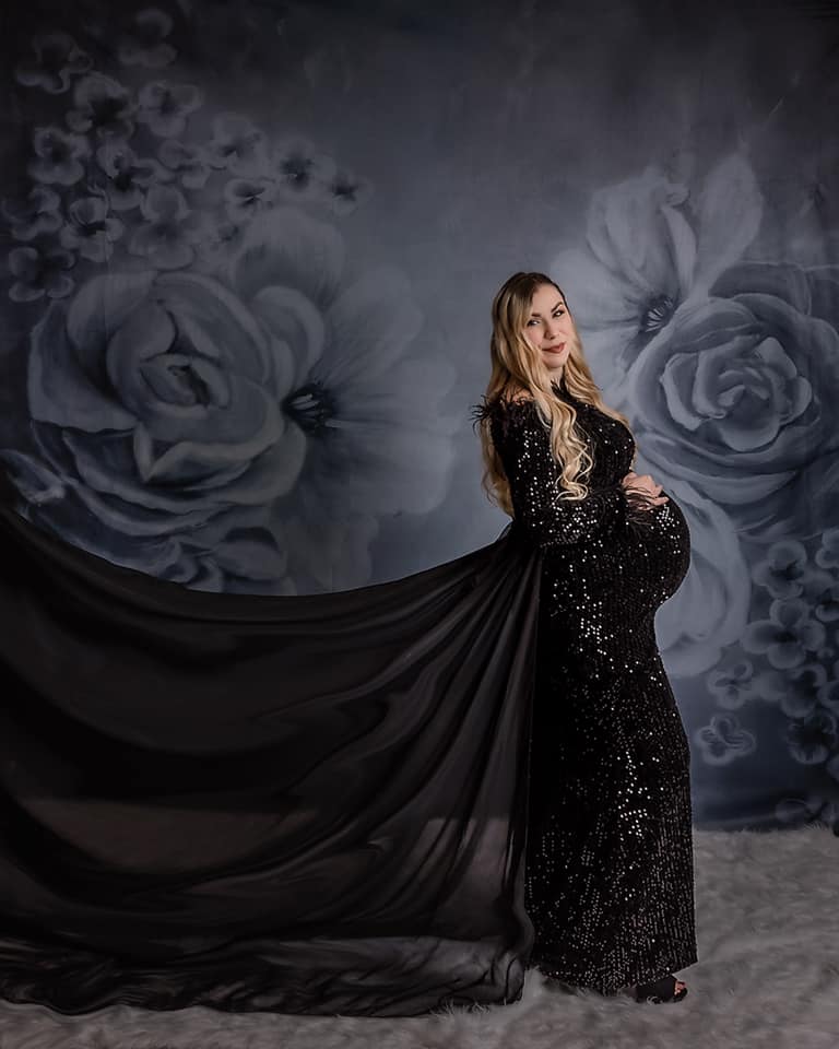 Kate fine art Blumen Blauer Hintergrund Porträtfotografie - Kate Backdrop.de