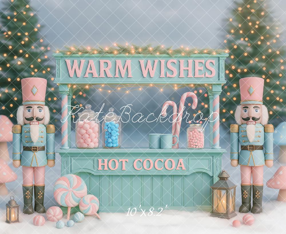 Kate Weihnachten Nussknacker Süßigkeiten Pastell Hintergrund Entworfen von Ashley Paul - Kate Backdrop.de