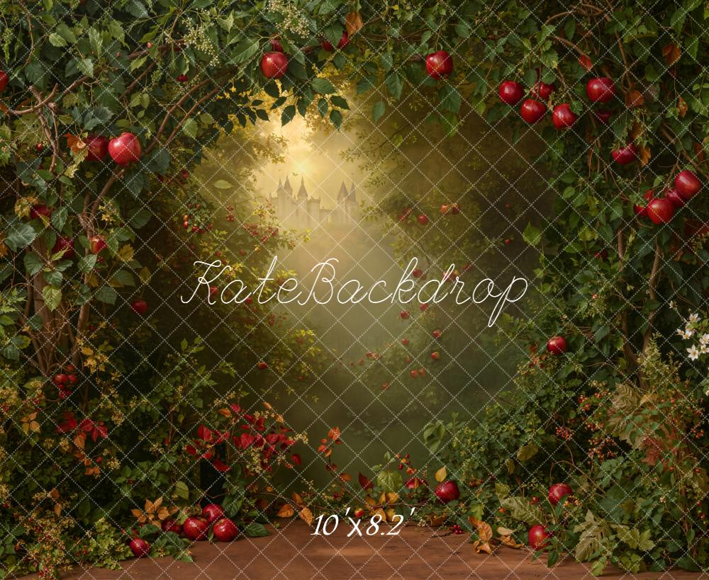 Kate Märchenwald Apfelrot Laub Sonnenstrahlen Hintergrund Entworfen von Emetselch - Kate Backdrop.de