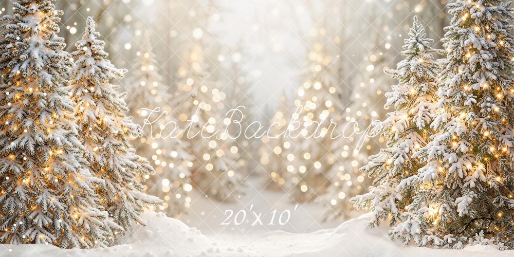 Kate Weihnachten Schnee Tannen Lichter Hintergrund Entworfen von Emetselch - Kate Backdrop.de
