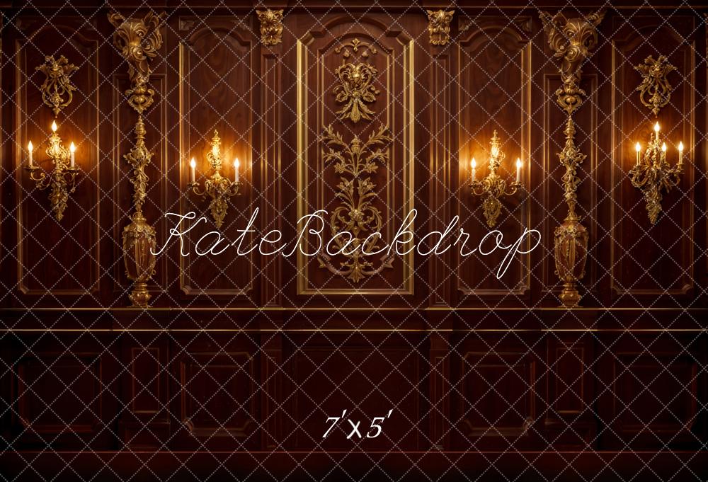Kate Barock Wand Goldleuchter Braun Hintergrund Entworfen von Emetselch