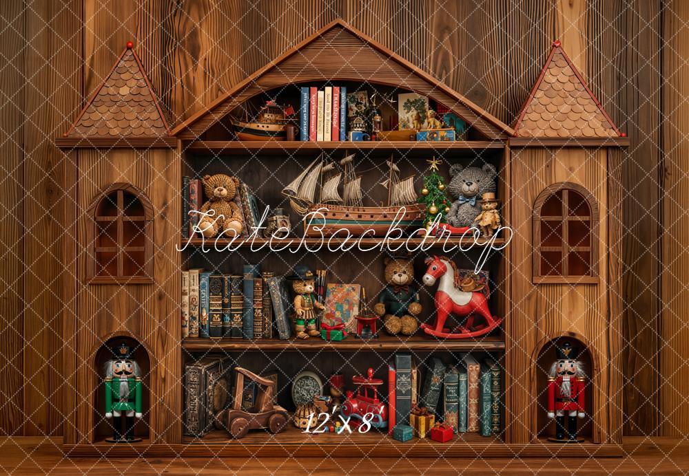 Kate Kinder Bücherregal Spielzeug Holz Fleece Hintergrund Entworfen von Emetselch - Kate Backdrop.de