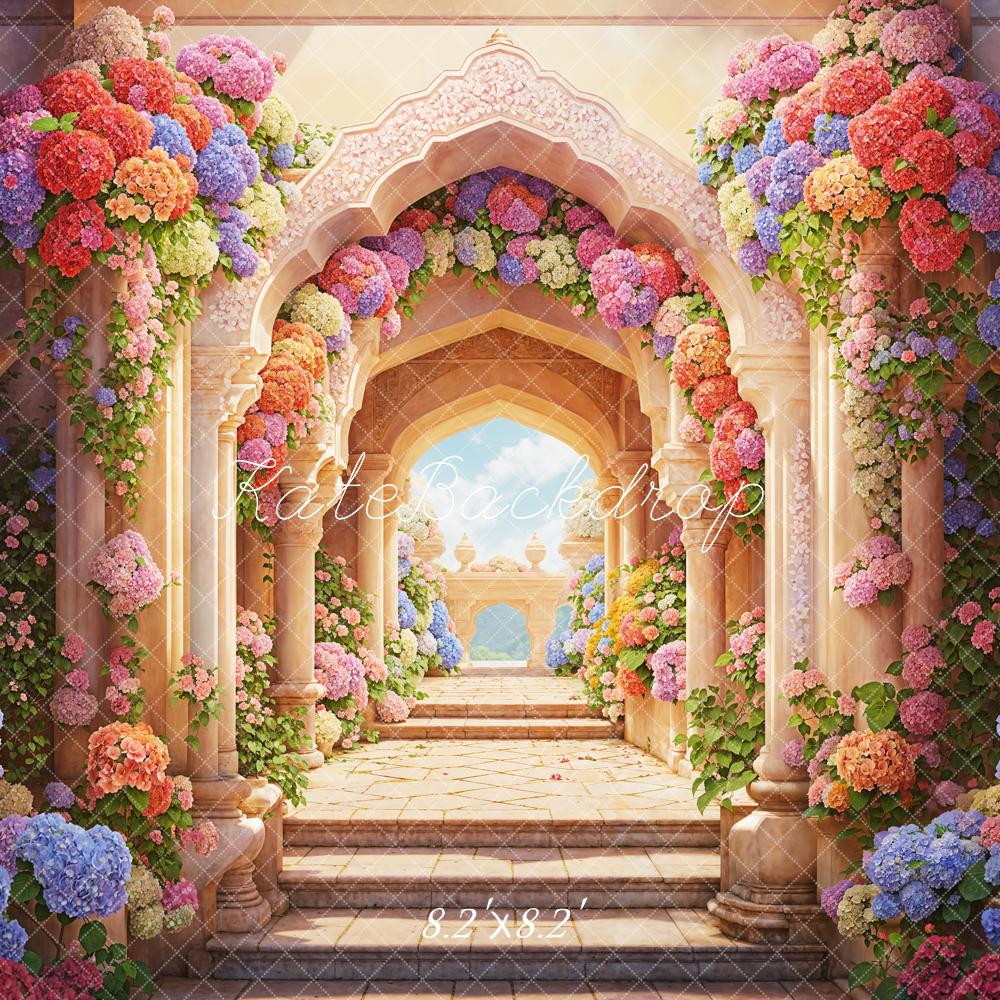 Kate Frühling Arkaden Blumen Romantisch Hintergrund Entworfen von Emetselch - Kate Backdrop.de