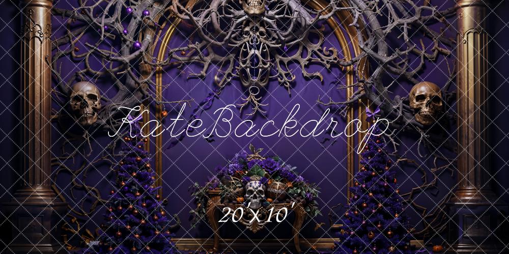 Kate Halloween Schädel Lila Äste Hintergrund Entworfen von Emetselch - Kate Backdrop.de