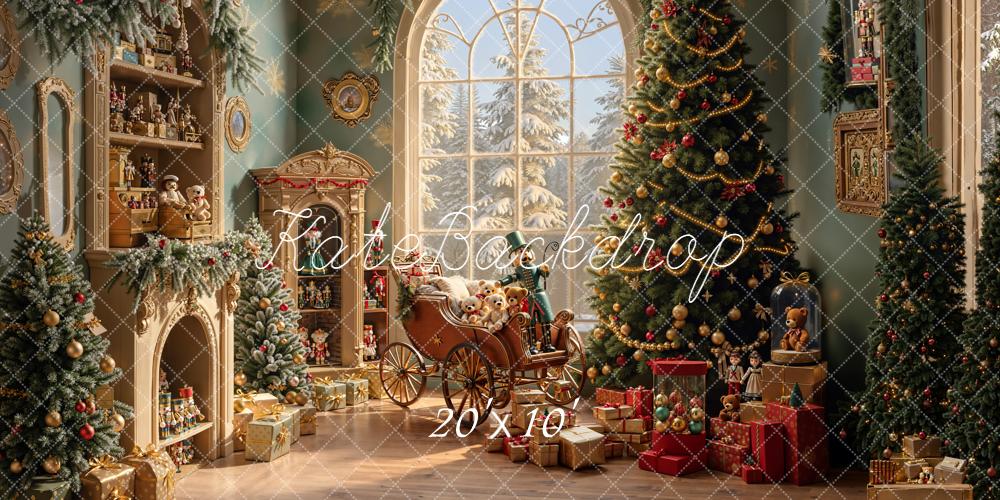 Kate Weihnachten Wohnzimmer Weihnachtsbaum Geschenke Hintergrund Entworfen von Emetselch - Kate Backdrop.de