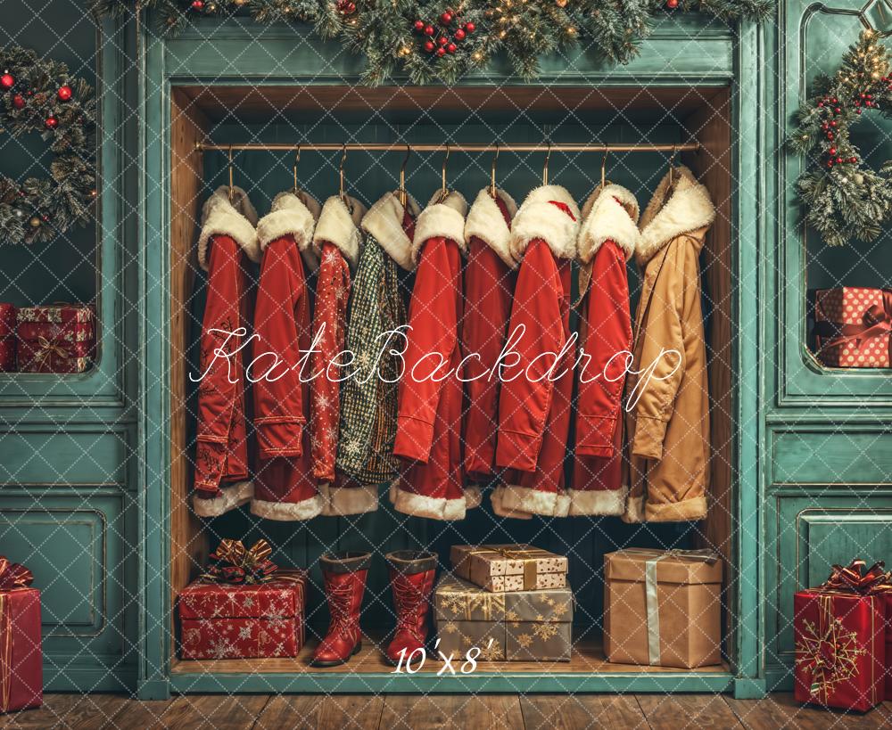 Kate Weihnachten Santa Mäntel Geschenke Vintage Fleece Hintergrund Entworfen von Emetselch