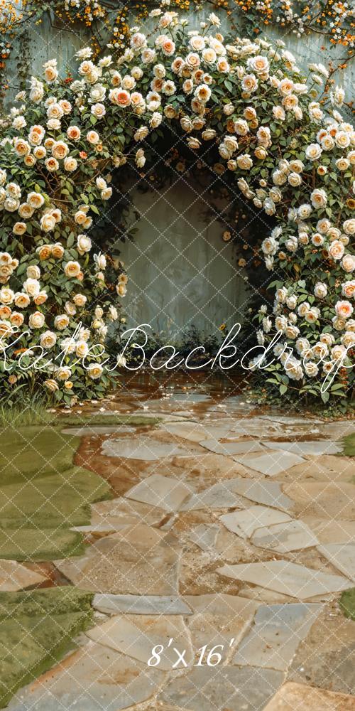 Kate Hochzeit Blumenbogen Steinweg Vintage Hintergrund Entworfen von Emetselch