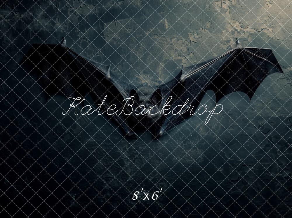 Kate Halloween Fledermaus Dunkel Gemauert Hintergrund Entworfen von Patty Roberts - Kate Backdrop.de