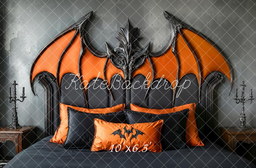 Kate Halloween Kopfteil Fledermaus Gothic Fleece Hintergrund Entworfen von Emetselch - Kate Backdrop.de