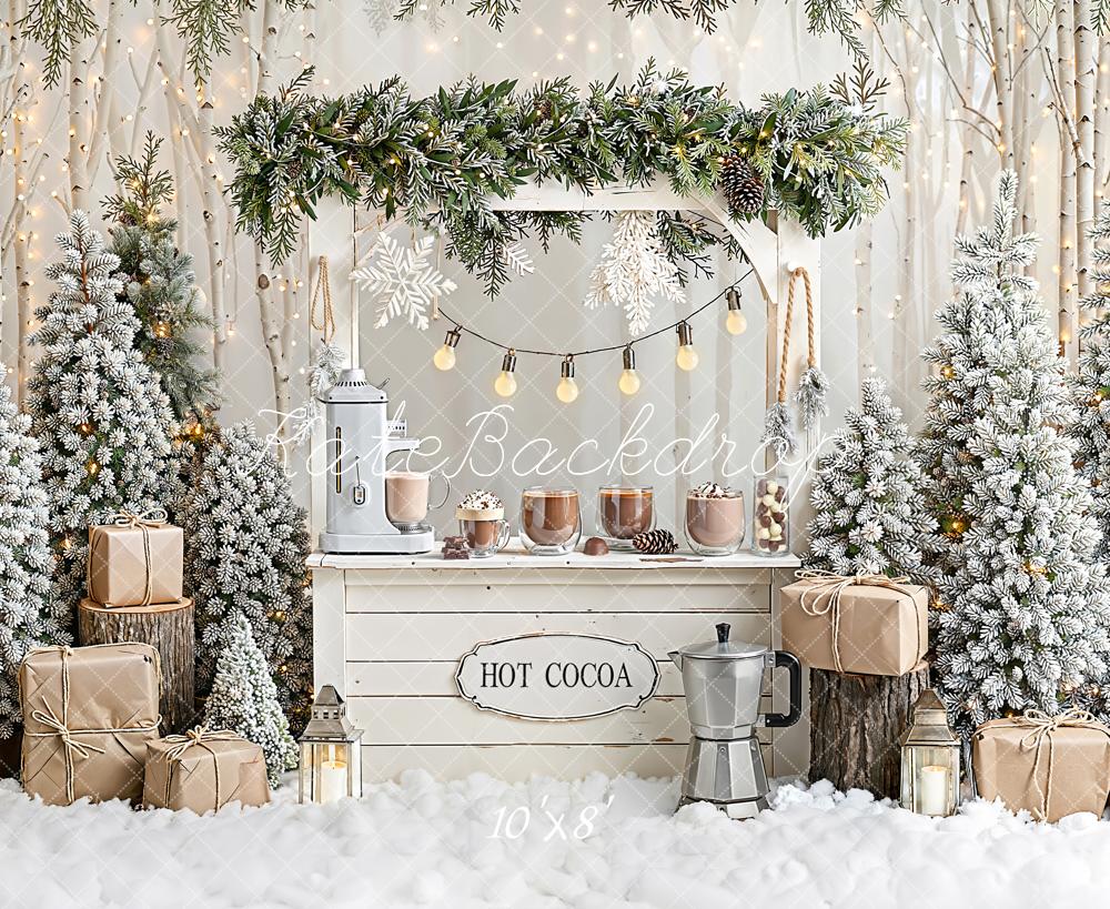Kate Weihnachten Winterwald Geschenke Weiß Fleece Hintergrund Entworfen von Emetselch - Kate Backdrop.de