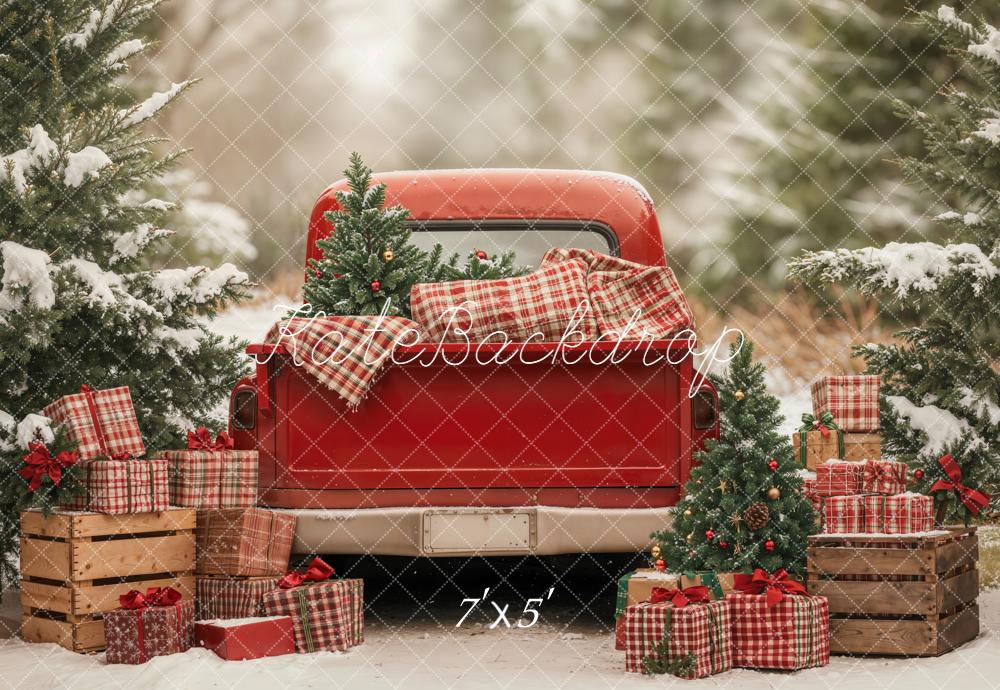 Kate Weihnachten Truck Geschenke Winterwald Hintergrund Entworfen von Emetselch - Kate Backdrop.de