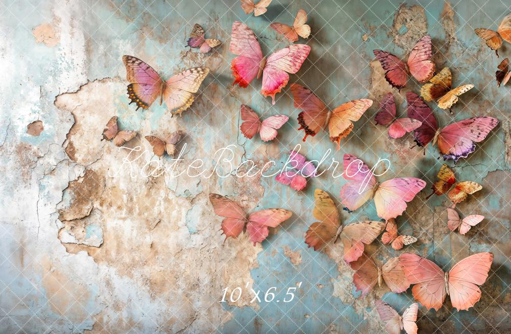 Kate Schmetterlinge Vintage Wand Textur Hintergrund Entworfen von Emetselch - Kate Backdrop.de