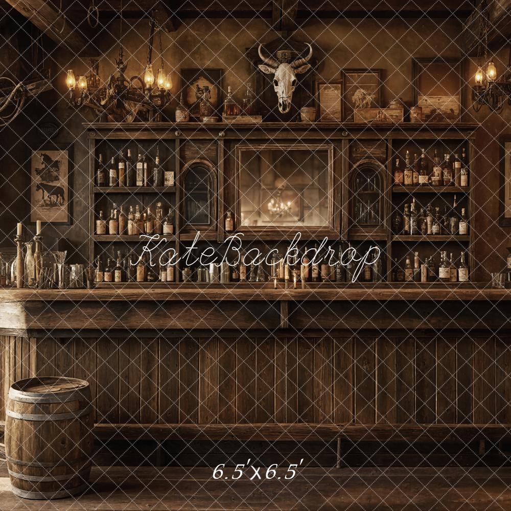 Kate Western Saloon Bar Holz Braun Hintergrund Entworfen von Emetselch