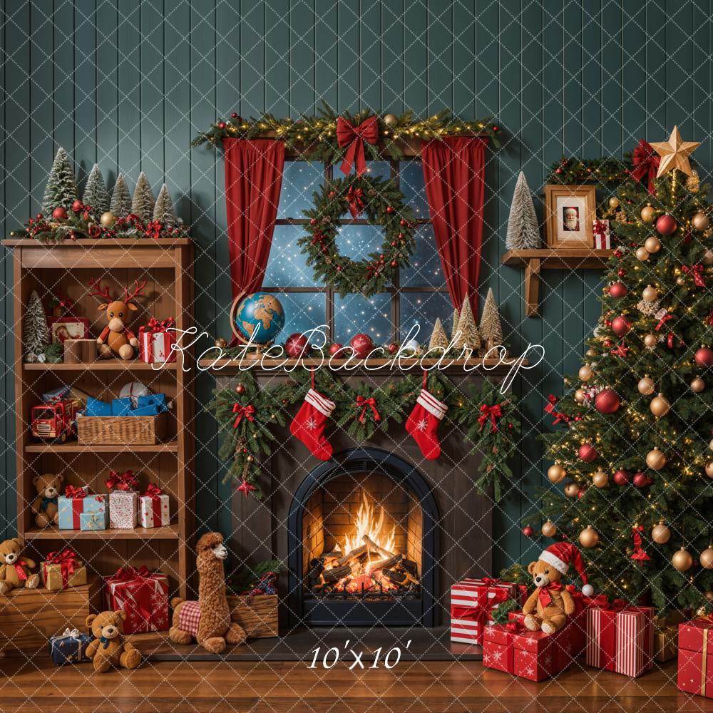 Kate Weihnachten Kamin Geschenke Tannenbaum Hintergrund Entworfen von Emetselch