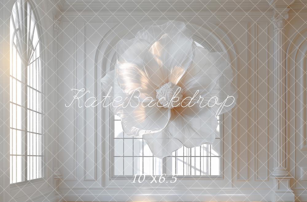 Kate Blume Fenster Klassisch Weiß Hintergrund Entworfen von Mini MakeBelieve - Kate Backdrop.de