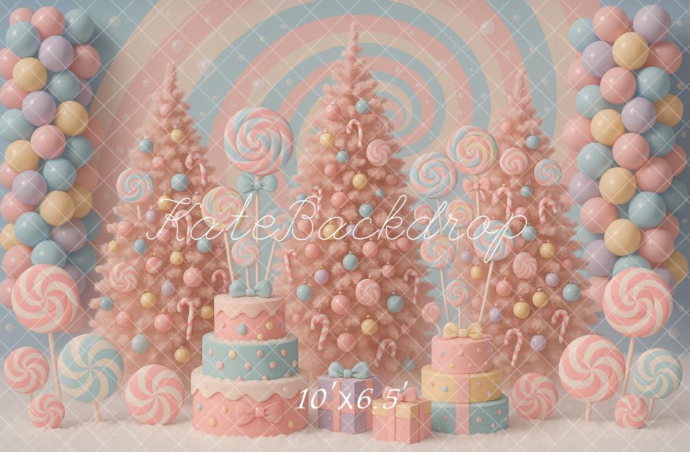 Kate Weihnachten Zuckerwald Lollis Pastell Hintergrund Entworfen von Ashley Paul