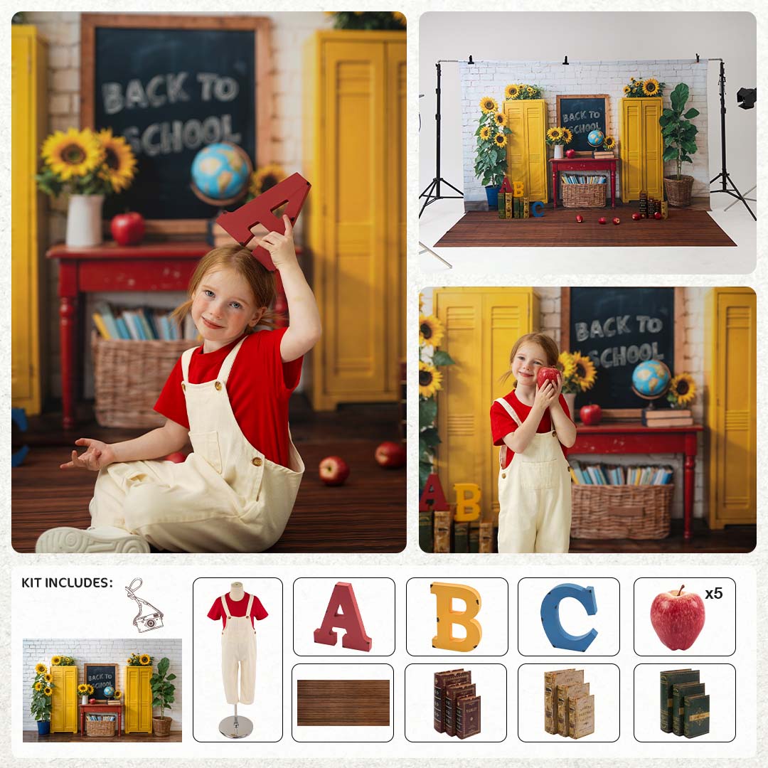 Kate Zurück zu Schule Schultafel ABC Foto Kit