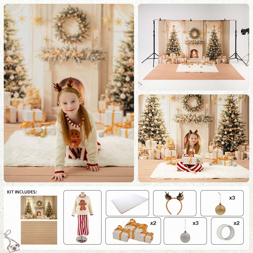 Kate Winter Weihnachten Kamin Geschenke Kamin Foto Kit - Kate Backdrop.de