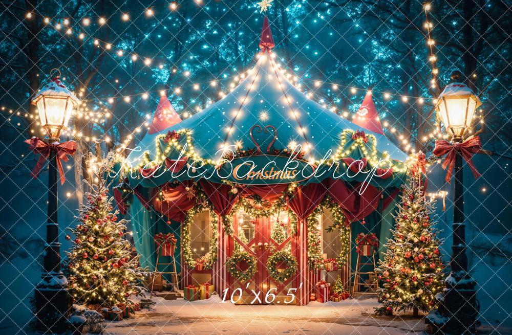 Kate Weihnachten Zirkuszelt Lichter Vintage Hintergrund Entworfen von Emetselch - Kate Backdrop.de