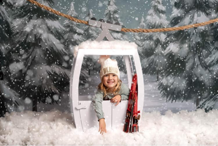 Kate Fine Art Winter Weihnachten im Freien Wald Bäume Hintergrund Winter von GQ - Kate Backdrop.de
