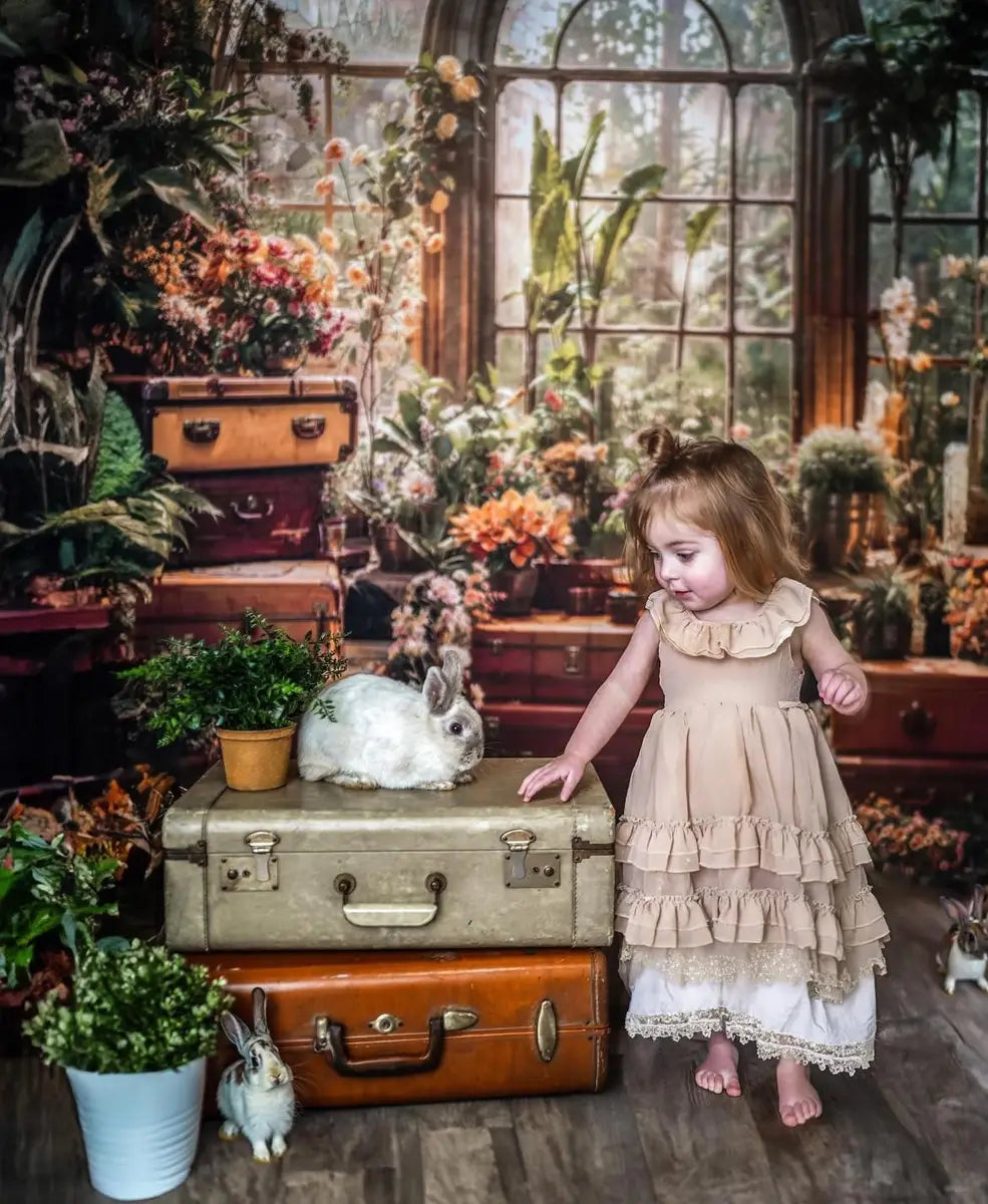 Kate Frühling Grüne Pflanze Fensterzimmer Hintergrund Entworfen von Chain Photography - Kate Backdrop.de