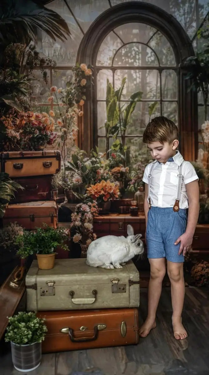 Kate Frühling Grüne Pflanze Fensterzimmer Hintergrund Entworfen von Chain Photography - Kate Backdrop.de