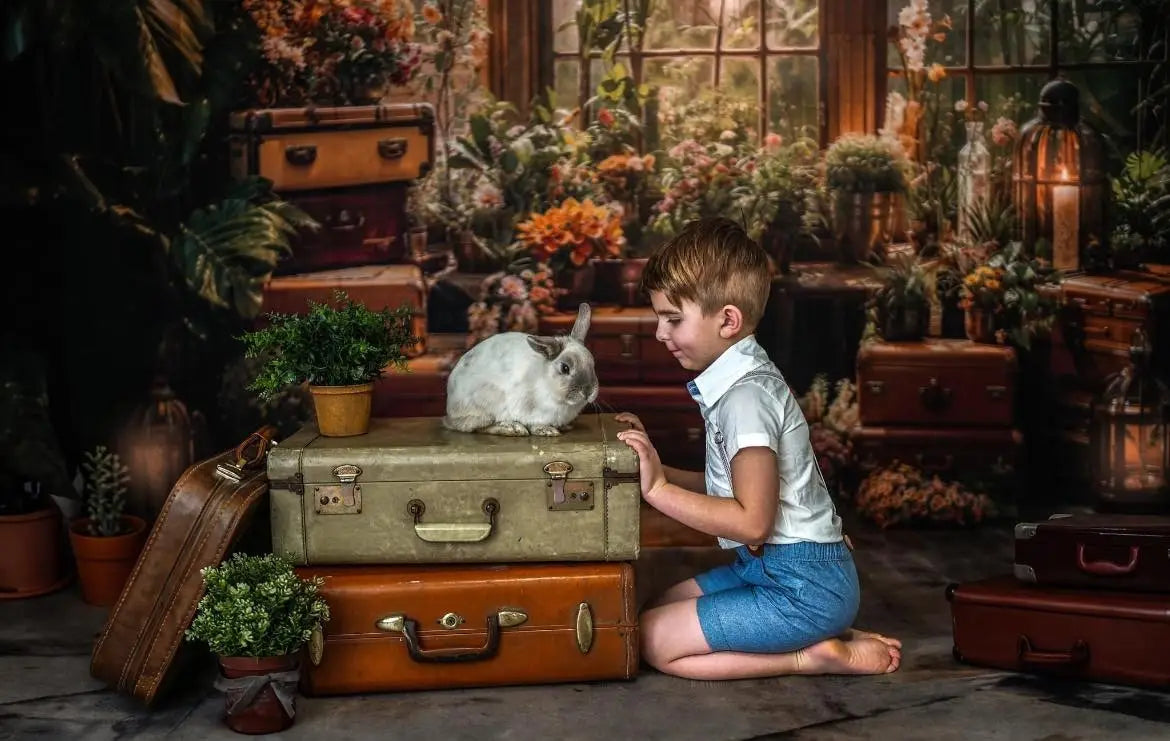 Kate Frühling Grüne Pflanze Fensterzimmer Hintergrund Entworfen von Chain Photography - Kate Backdrop.de