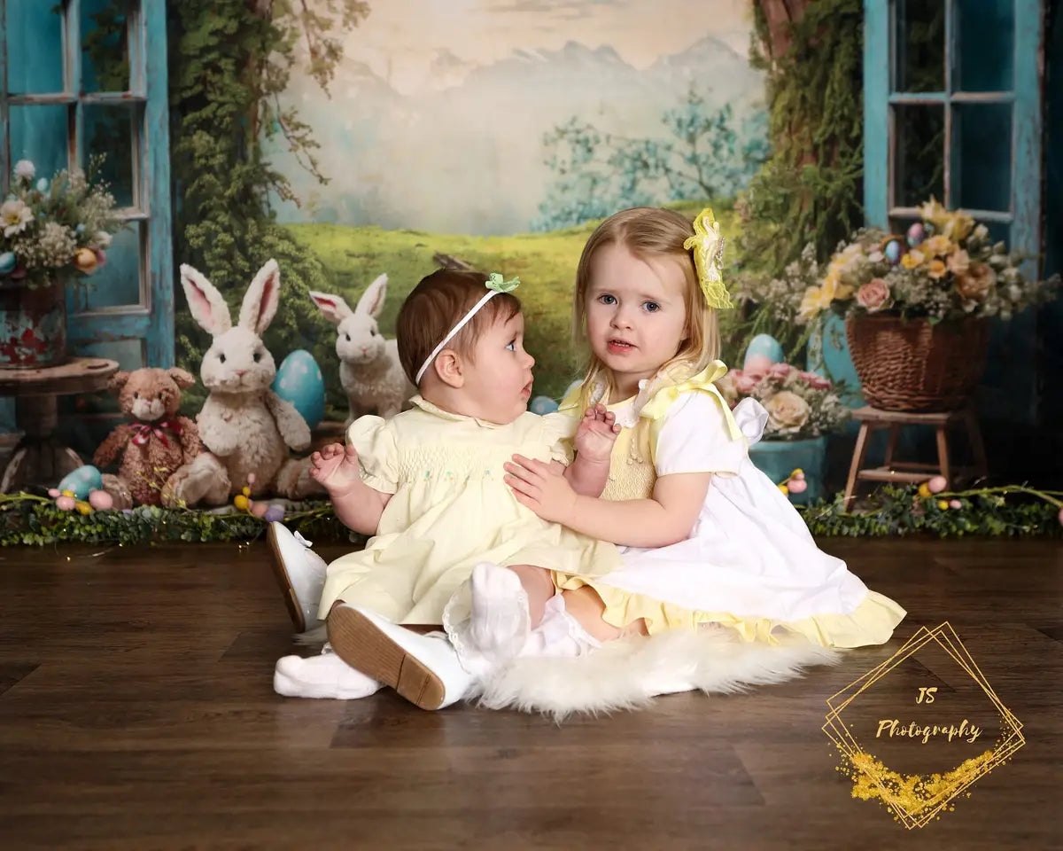 Kate Ostern Hase Fensterblick Fleece Hintergrund - Kate Backdrop.de